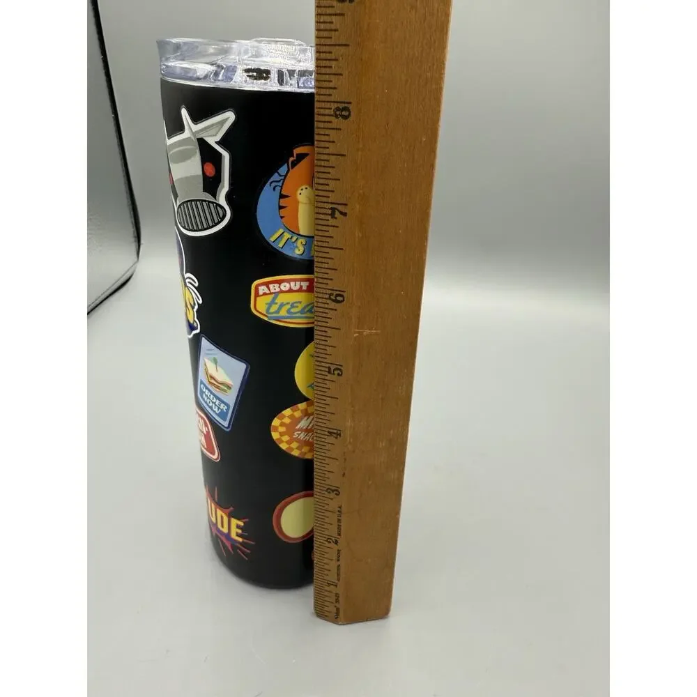 Garfield Movie Promo Tumbler Cup w/ Lid Regal Theaters Exclusive Black 20oz